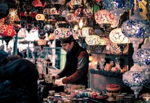 Image of a local merchant at a bazaar