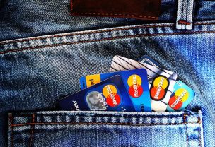 Image of credit cards in jeans backpocket